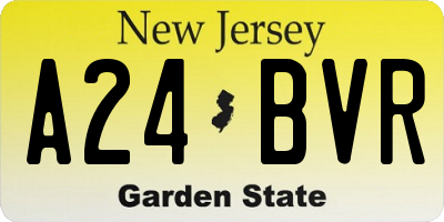 NJ license plate A24BVR