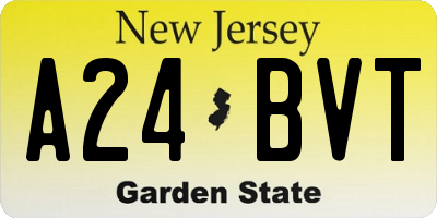 NJ license plate A24BVT