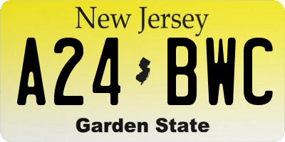 NJ license plate A24BWC