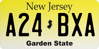 NJ license plate A24BXA