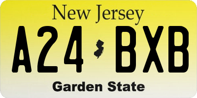 NJ license plate A24BXB