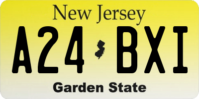 NJ license plate A24BXI