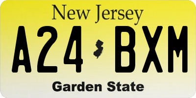 NJ license plate A24BXM
