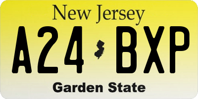 NJ license plate A24BXP