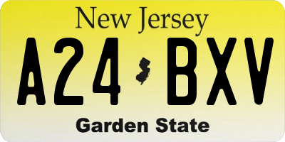 NJ license plate A24BXV