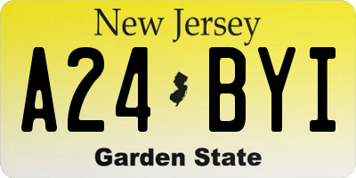 NJ license plate A24BYI