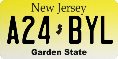 NJ license plate A24BYL