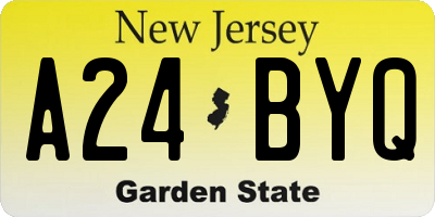NJ license plate A24BYQ