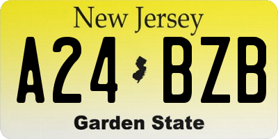 NJ license plate A24BZB