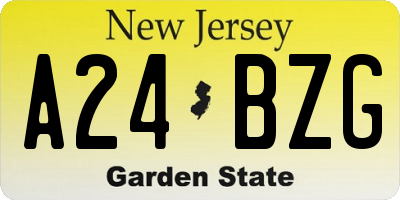 NJ license plate A24BZG