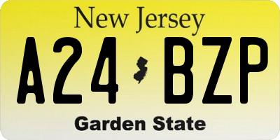 NJ license plate A24BZP