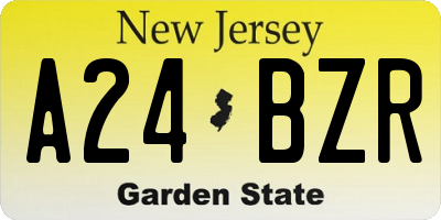 NJ license plate A24BZR