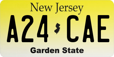 NJ license plate A24CAE