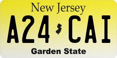 NJ license plate A24CAI