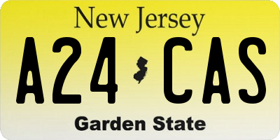 NJ license plate A24CAS