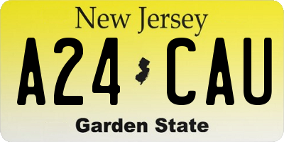 NJ license plate A24CAU