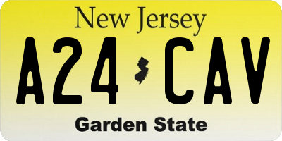 NJ license plate A24CAV