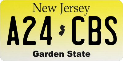 NJ license plate A24CBS