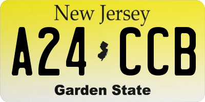 NJ license plate A24CCB