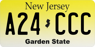 NJ license plate A24CCC