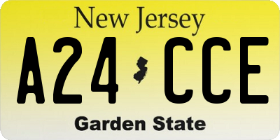 NJ license plate A24CCE