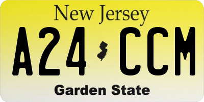 NJ license plate A24CCM