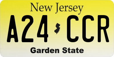 NJ license plate A24CCR
