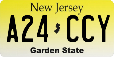 NJ license plate A24CCY