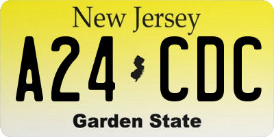 NJ license plate A24CDC