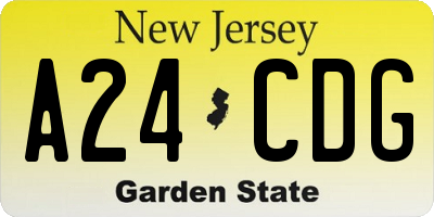 NJ license plate A24CDG