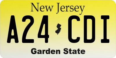 NJ license plate A24CDI