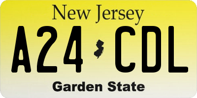 NJ license plate A24CDL