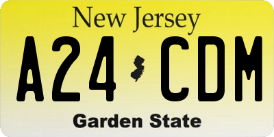 NJ license plate A24CDM