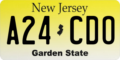 NJ license plate A24CDO