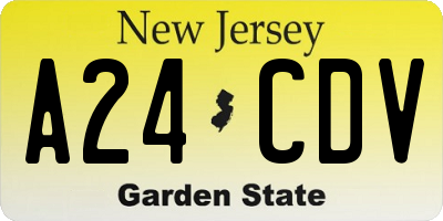NJ license plate A24CDV