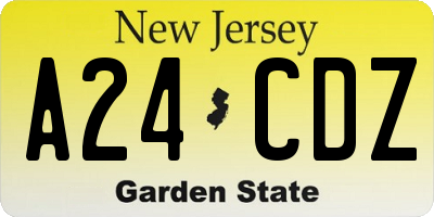 NJ license plate A24CDZ