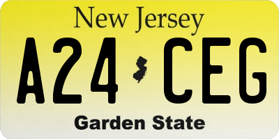 NJ license plate A24CEG