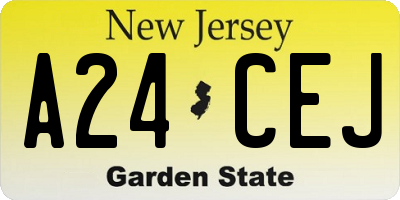 NJ license plate A24CEJ