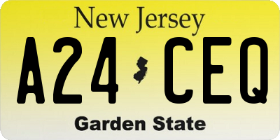 NJ license plate A24CEQ