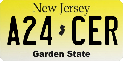 NJ license plate A24CER