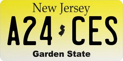 NJ license plate A24CES