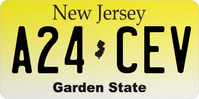 NJ license plate A24CEV