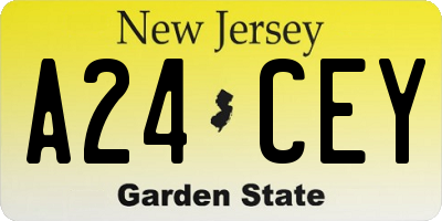 NJ license plate A24CEY