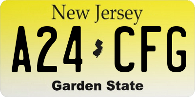 NJ license plate A24CFG
