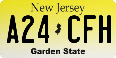 NJ license plate A24CFH