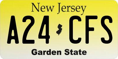 NJ license plate A24CFS