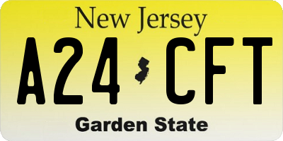 NJ license plate A24CFT