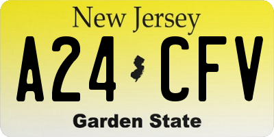 NJ license plate A24CFV
