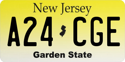 NJ license plate A24CGE