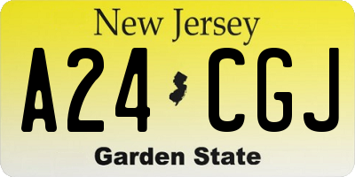 NJ license plate A24CGJ